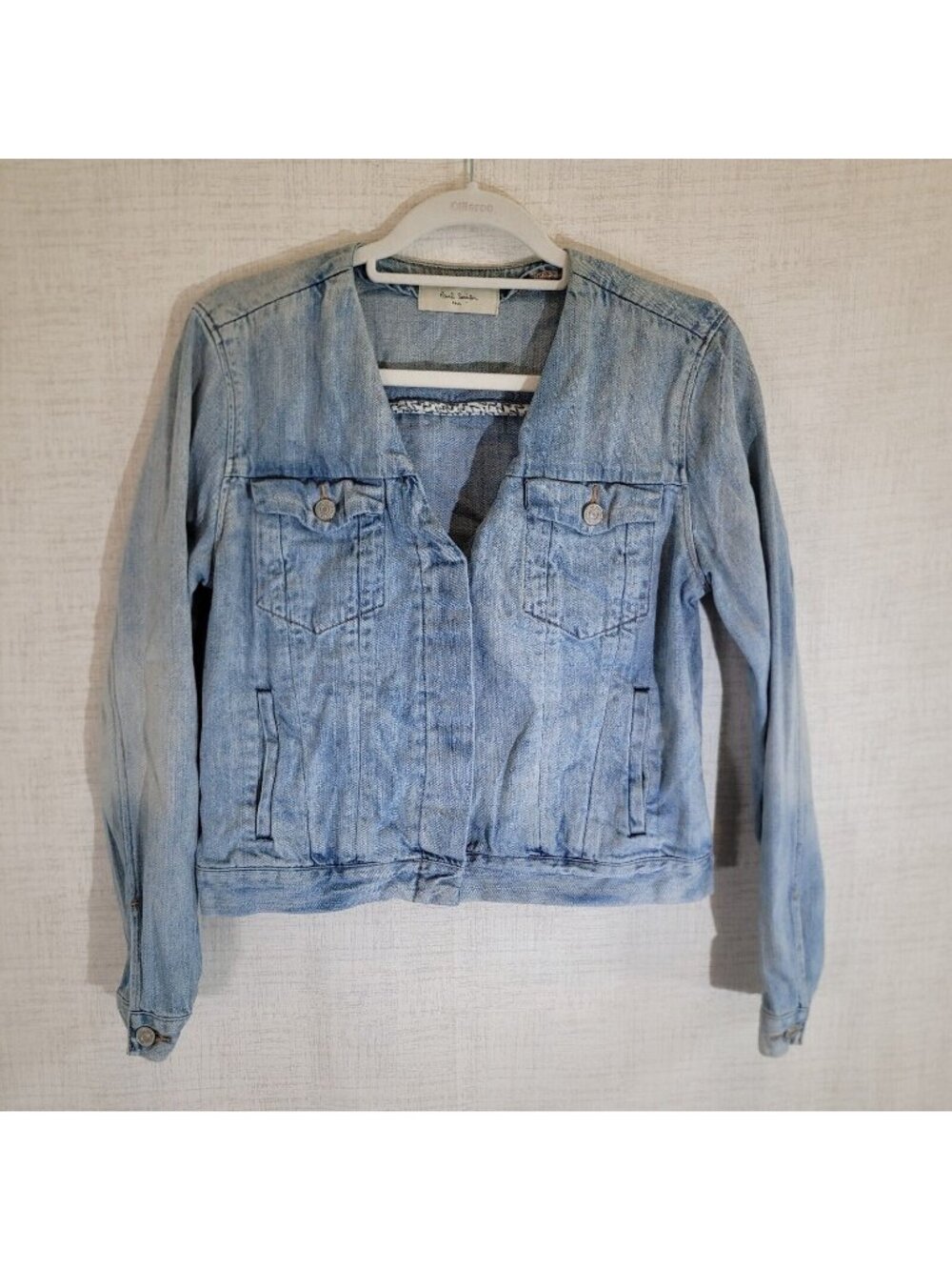 Paul Smith Jean Jacket Womens L Blue Long Sleeve Denim Shirt Light Wash